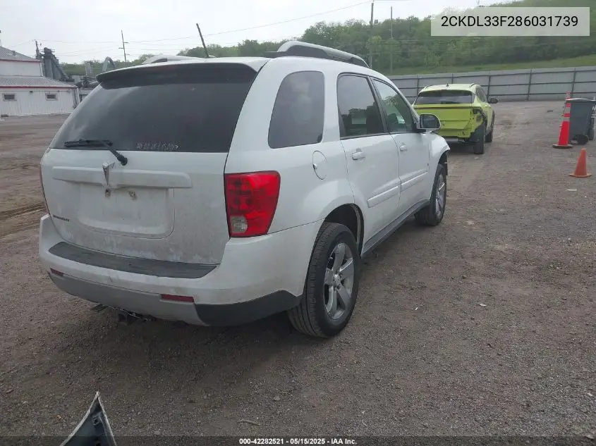2008 Pontiac Torrent VIN: 2CKDL33F286031739 Lot: 42282521