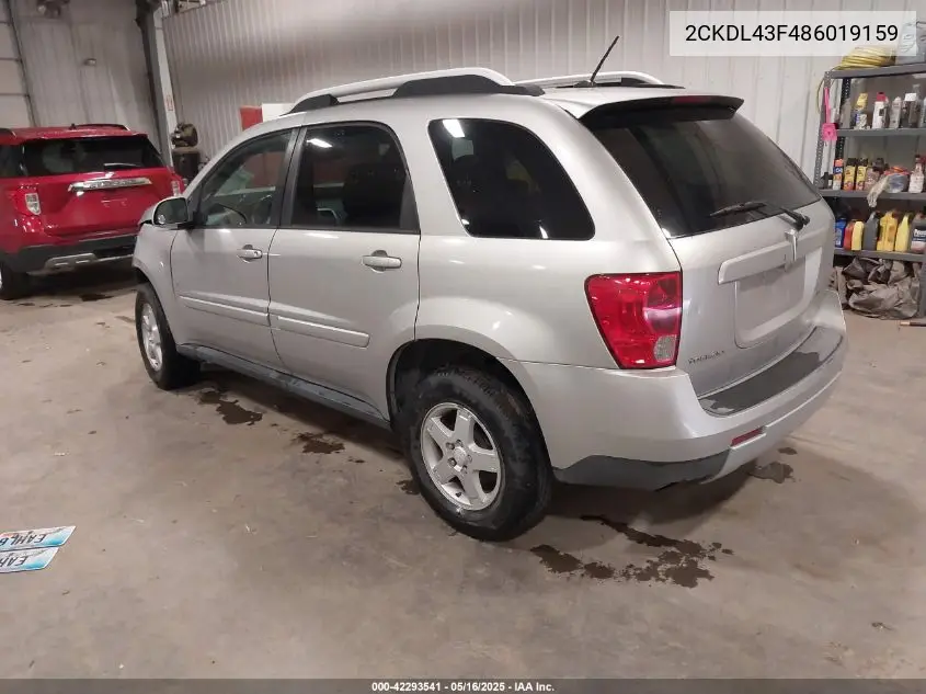 2008 Pontiac Torrent VIN: 2CKDL43F486019159 Lot: 42293541