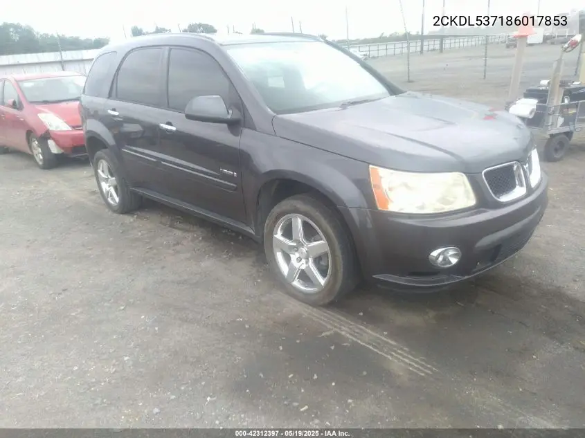 2008 Pontiac Torrent Gxp VIN: 2CKDL537186017853 Lot: 42312397