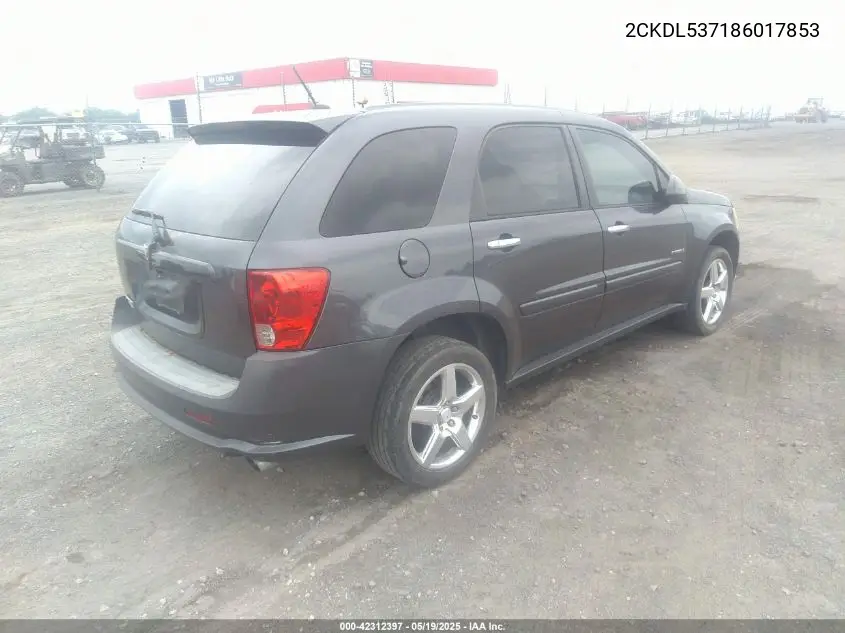 2008 Pontiac Torrent Gxp VIN: 2CKDL537186017853 Lot: 42312397