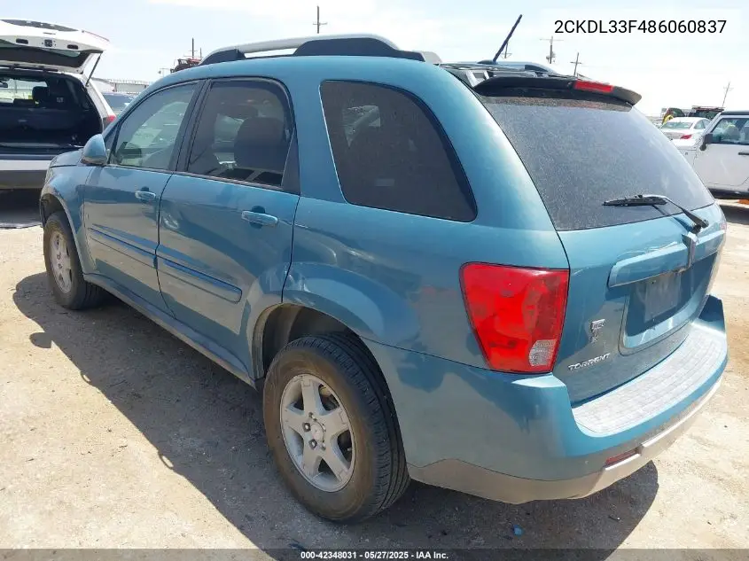 2008 Pontiac Torrent VIN: 2CKDL33F486060837 Lot: 42348031