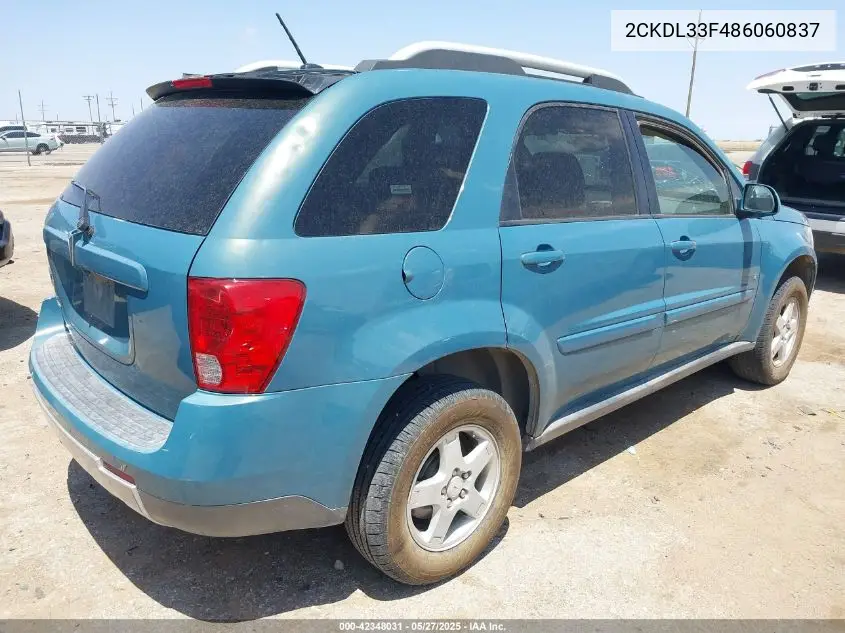 2008 Pontiac Torrent VIN: 2CKDL33F486060837 Lot: 42348031