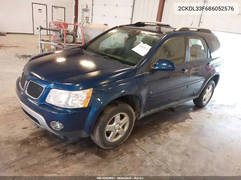 2008 Pontiac Torrent VIN: 2CKDL33F686052576 Lot: 42420951