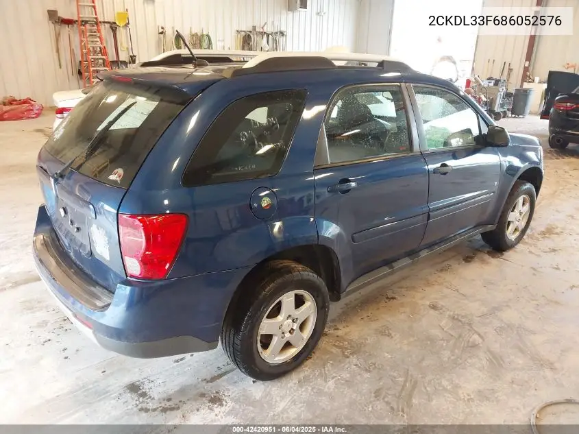 2008 Pontiac Torrent VIN: 2CKDL33F686052576 Lot: 42420951
