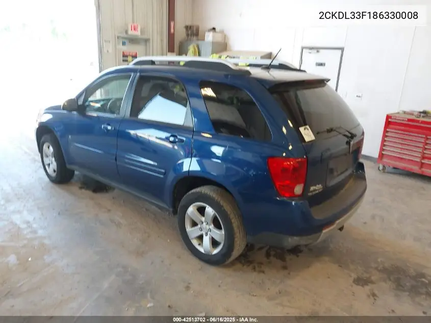 2008 Pontiac Torrent VIN: 2CKDL33F186330008 Lot: 42513702