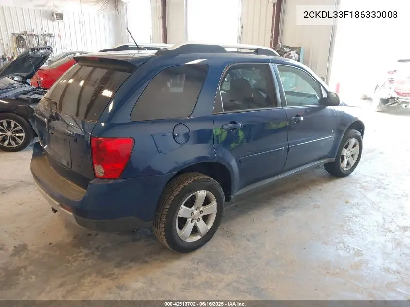 2008 Pontiac Torrent VIN: 2CKDL33F186330008 Lot: 42513702