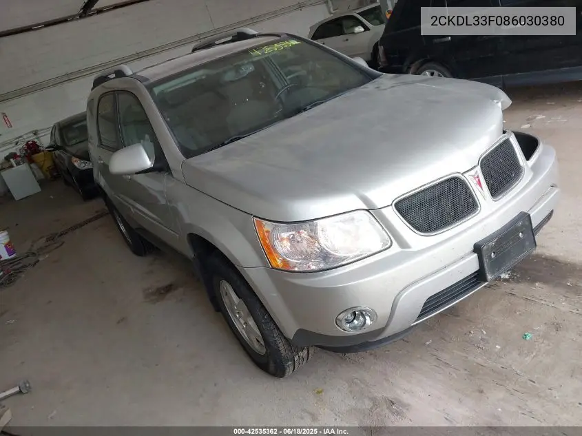 2008 Pontiac Torrent VIN: 2CKDL33F086030380 Lot: 42535362