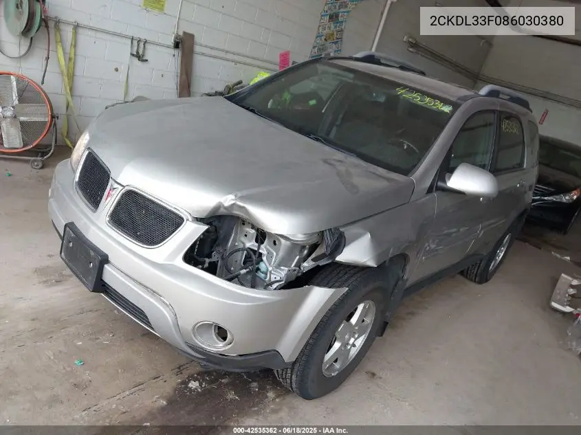 2008 Pontiac Torrent VIN: 2CKDL33F086030380 Lot: 42535362
