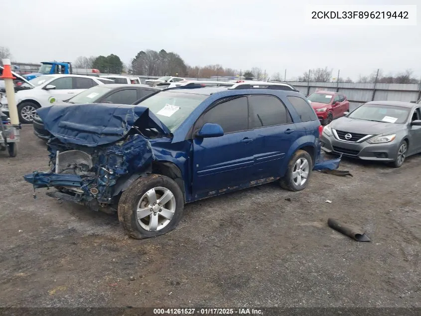 2009 Pontiac Torrent VIN: 2CKDL33F896219442 Lot: 41261527