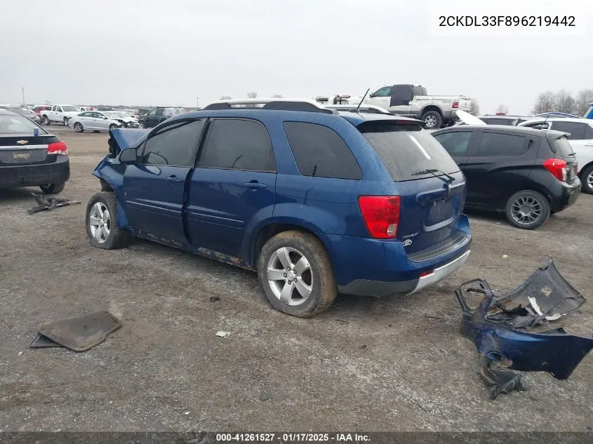 2009 Pontiac Torrent VIN: 2CKDL33F896219442 Lot: 41261527
