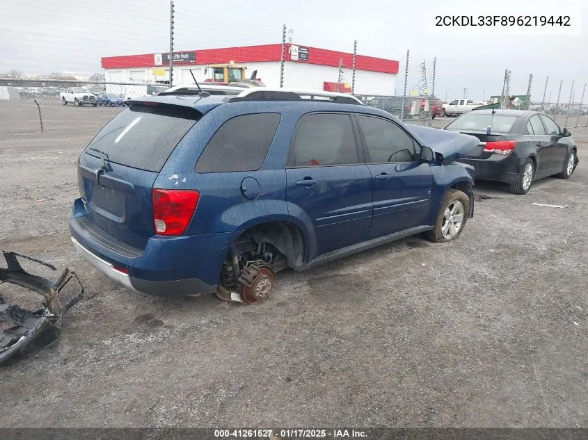 2009 Pontiac Torrent VIN: 2CKDL33F896219442 Lot: 41261527