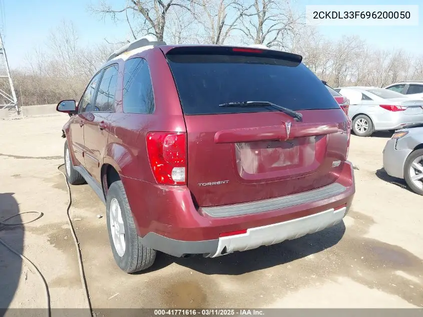 2009 Pontiac Torrent VIN: 2CKDL33F696200050 Lot: 41771616