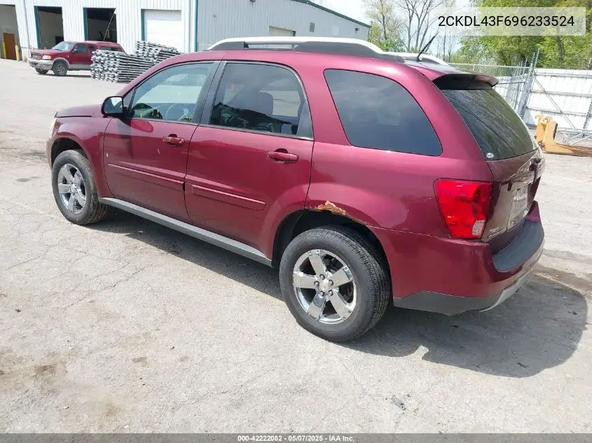 2009 Pontiac Torrent VIN: 2CKDL43F696233524 Lot: 42222082