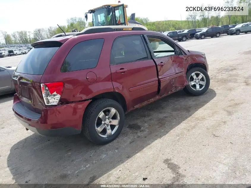 2009 Pontiac Torrent VIN: 2CKDL43F696233524 Lot: 42222082