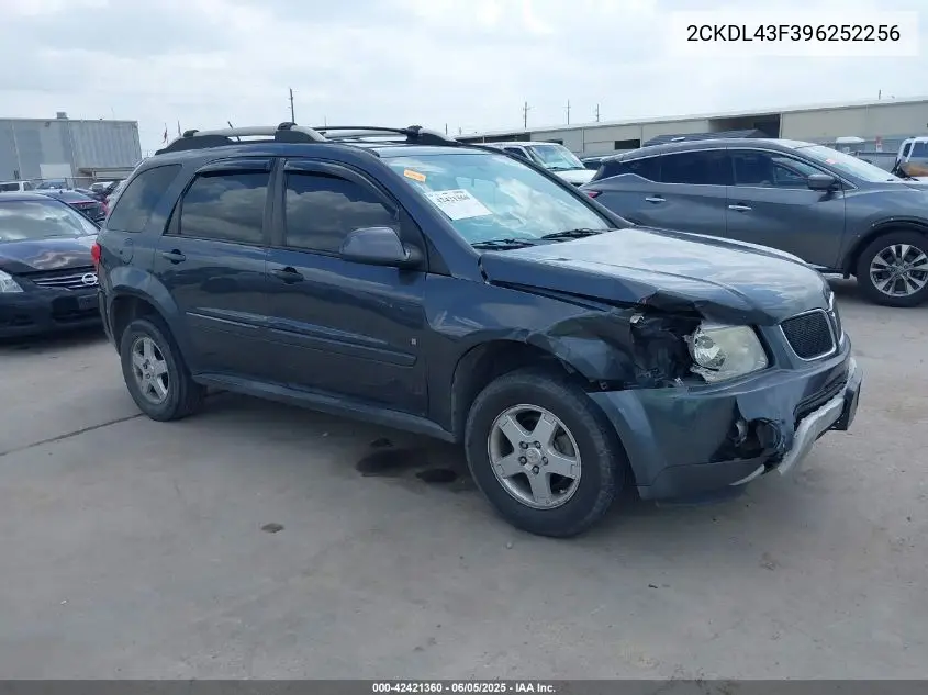 2009 Pontiac Torrent VIN: 2CKDL43F396252256 Lot: 42421360