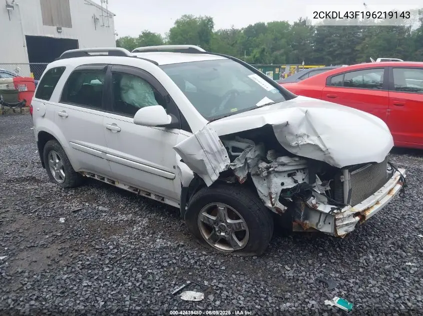 2009 Pontiac Torrent VIN: 2CKDL43F196219143 Lot: 42439480