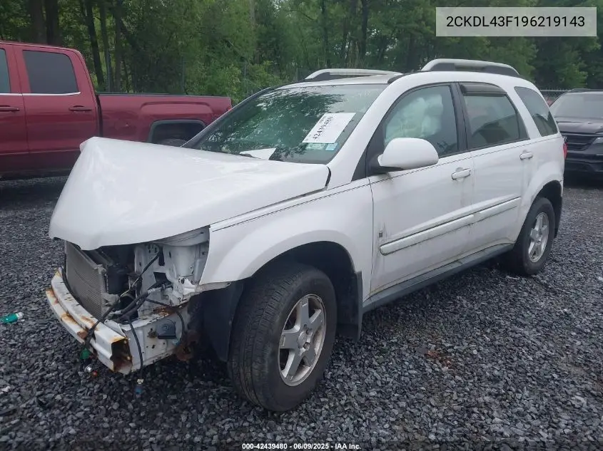 2009 Pontiac Torrent VIN: 2CKDL43F196219143 Lot: 42439480