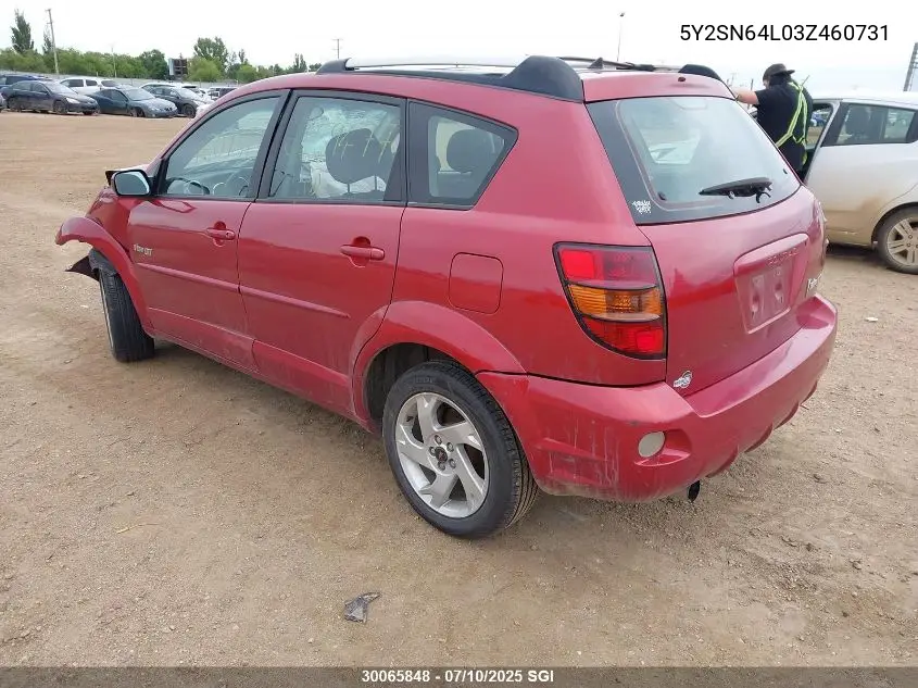 2003 Pontiac Vibe Gt VIN: 5Y2SN64L03Z460731 Lot: 30065848