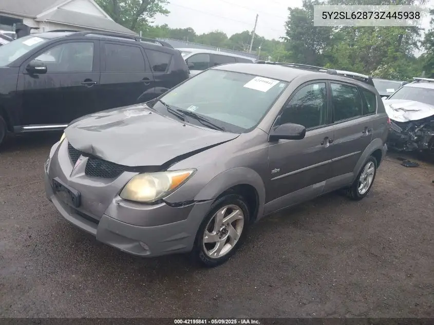 2003 Pontiac Vibe VIN: 5Y2SL62873Z445938 Lot: 42195841