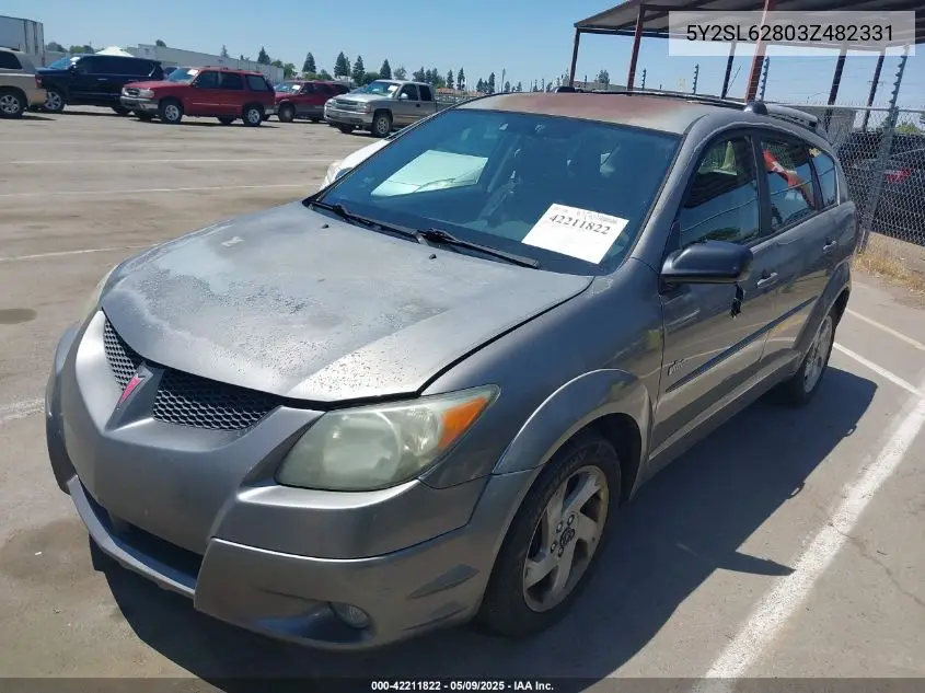 2003 Pontiac Vibe VIN: 5Y2SL62803Z482331 Lot: 42211822