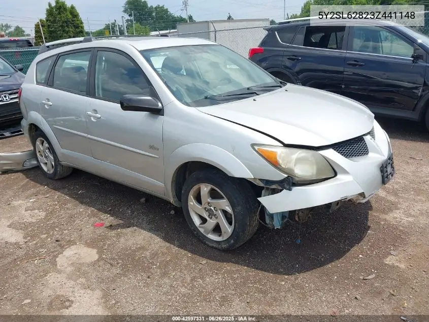 2003 Pontiac Vibe VIN: 5Y2SL62823Z441148 Lot: 42597331