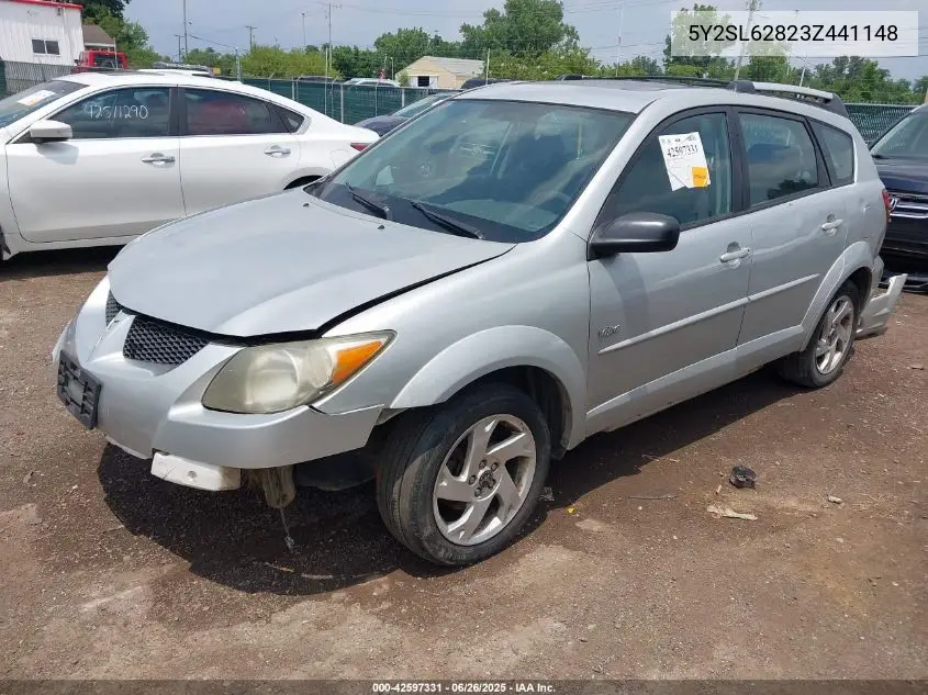 2003 Pontiac Vibe VIN: 5Y2SL62823Z441148 Lot: 42597331