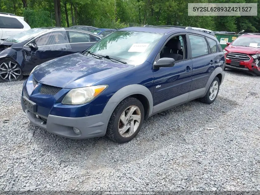 2003 Pontiac Vibe VIN: 5Y2SL62893Z421527 Lot: 42684349