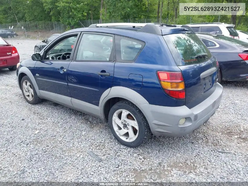 2003 Pontiac Vibe VIN: 5Y2SL62893Z421527 Lot: 42684349