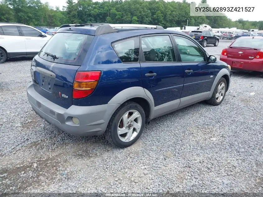 2003 Pontiac Vibe VIN: 5Y2SL62893Z421527 Lot: 42684349