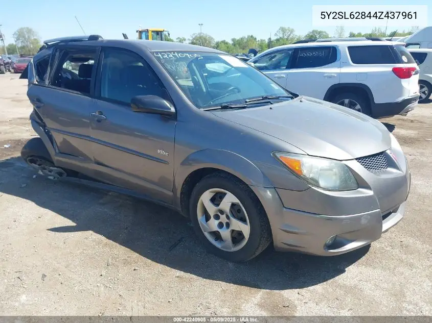 2004 Pontiac Vibe VIN: 5Y2SL62844Z437961 Lot: 42240905