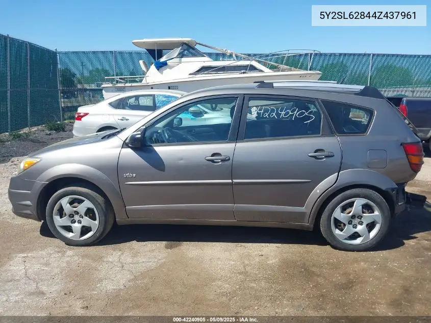 2004 Pontiac Vibe VIN: 5Y2SL62844Z437961 Lot: 42240905