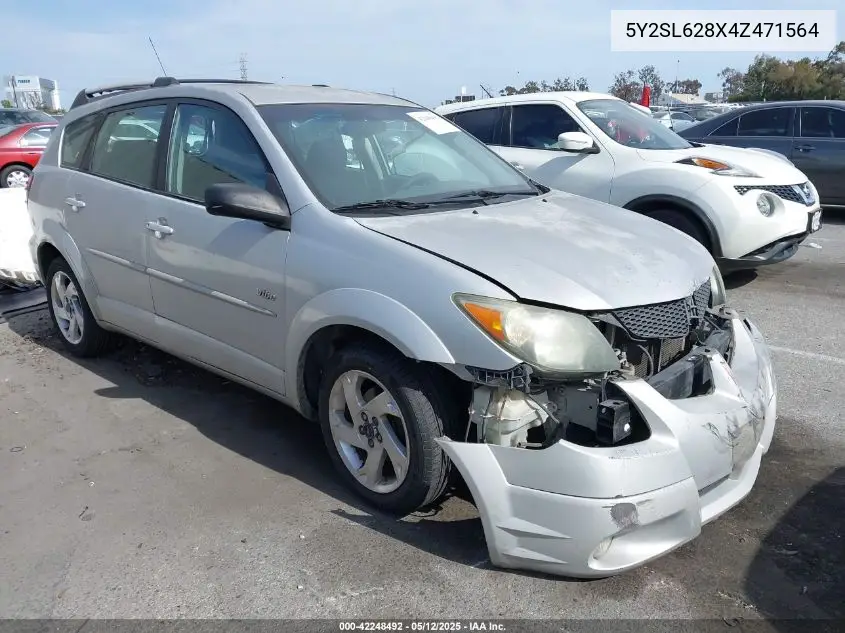2004 Pontiac Vibe VIN: 5Y2SL628X4Z471564 Lot: 42248492
