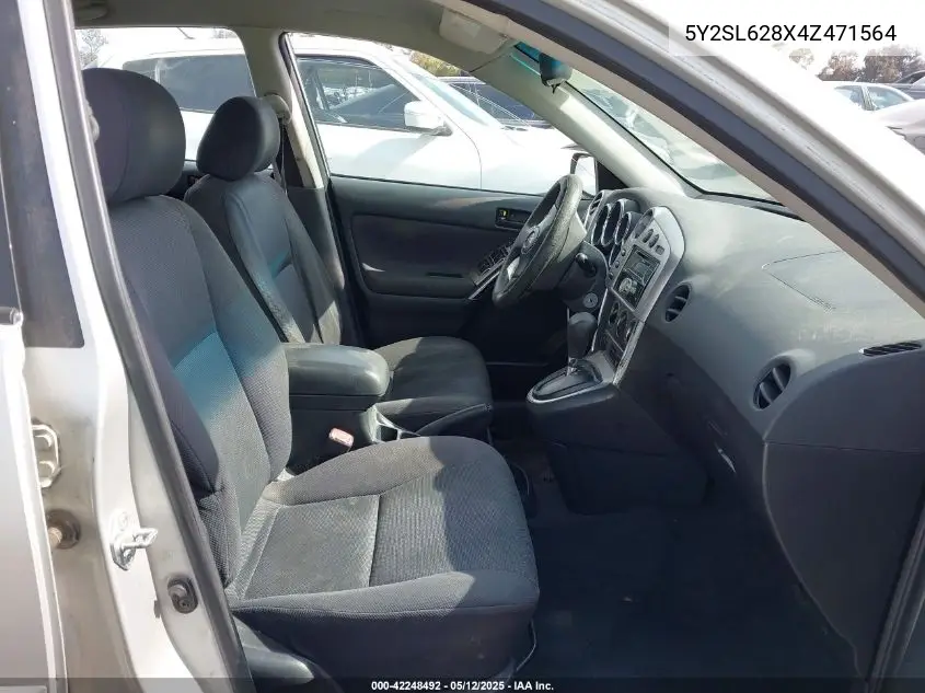 2004 Pontiac Vibe VIN: 5Y2SL628X4Z471564 Lot: 42248492