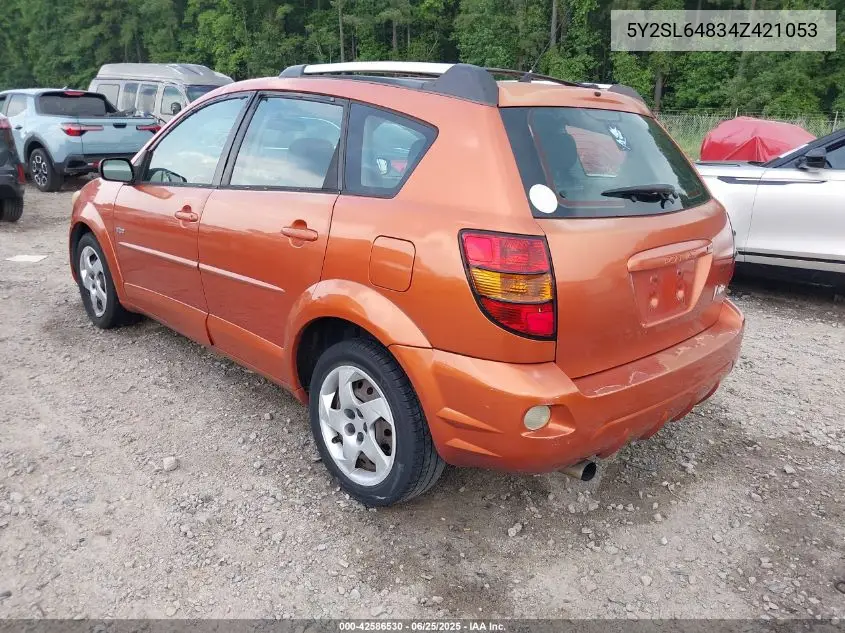 2004 Pontiac Vibe VIN: 5Y2SL64834Z421053 Lot: 42586530