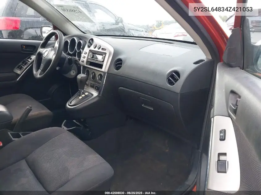 2004 Pontiac Vibe VIN: 5Y2SL64834Z421053 Lot: 42586530