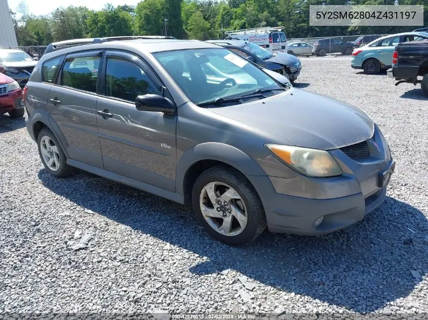 2004 Pontiac Vibe VIN: 5Y2SM62804Z431197 Lot: 42626013