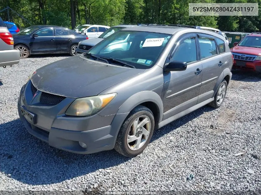 2004 Pontiac Vibe VIN: 5Y2SM62804Z431197 Lot: 42626013