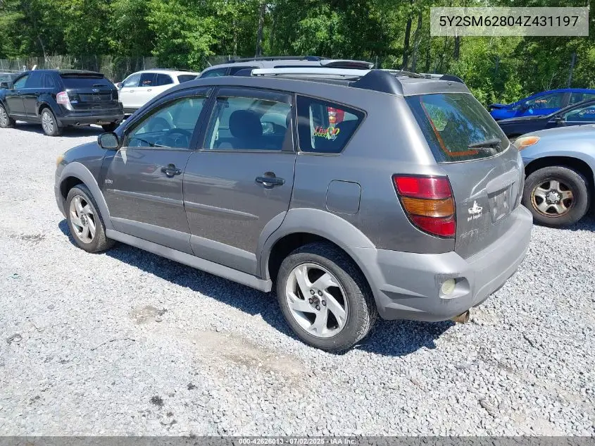 2004 Pontiac Vibe VIN: 5Y2SM62804Z431197 Lot: 42626013
