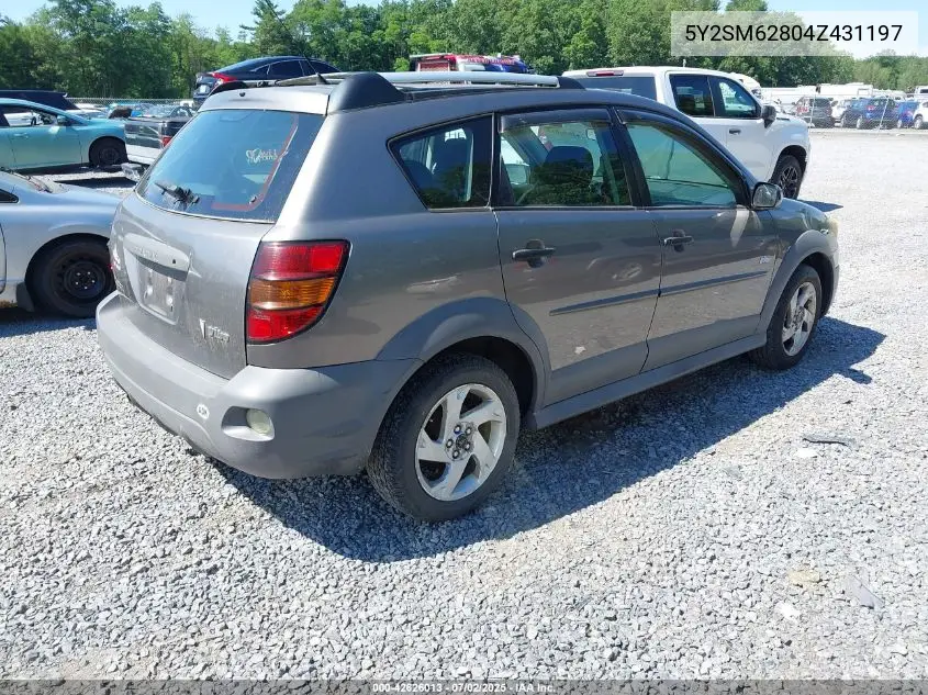2004 Pontiac Vibe VIN: 5Y2SM62804Z431197 Lot: 42626013
