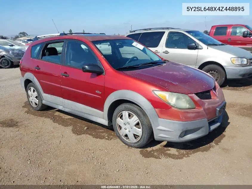 2004 Pontiac Vibe VIN: 5Y2SL648X4Z448895 Lot: 42644461