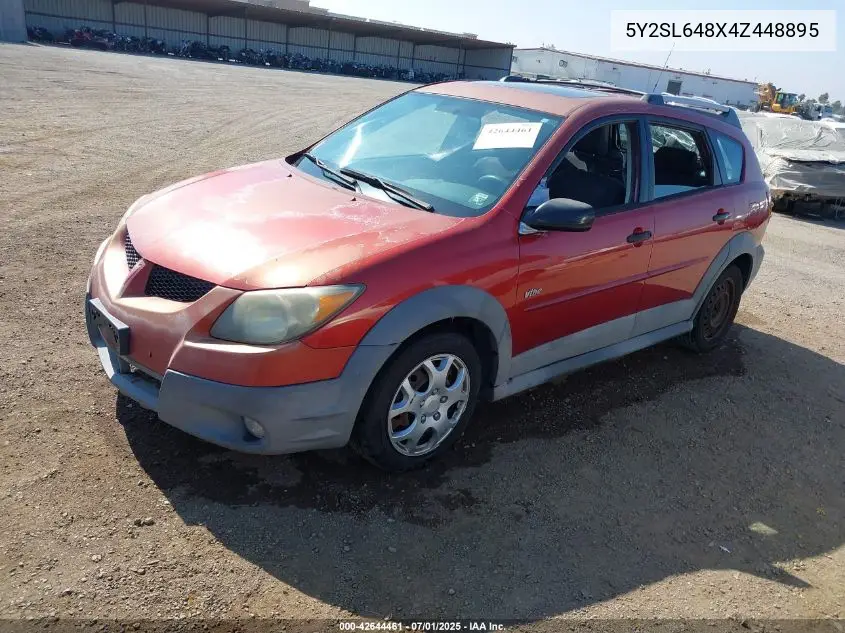 2004 Pontiac Vibe VIN: 5Y2SL648X4Z448895 Lot: 42644461