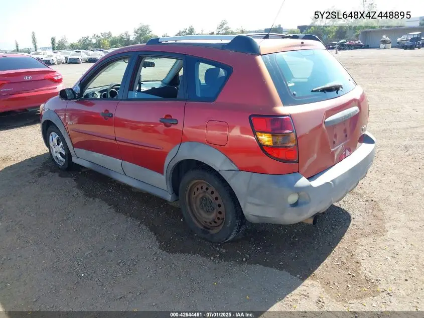 2004 Pontiac Vibe VIN: 5Y2SL648X4Z448895 Lot: 42644461