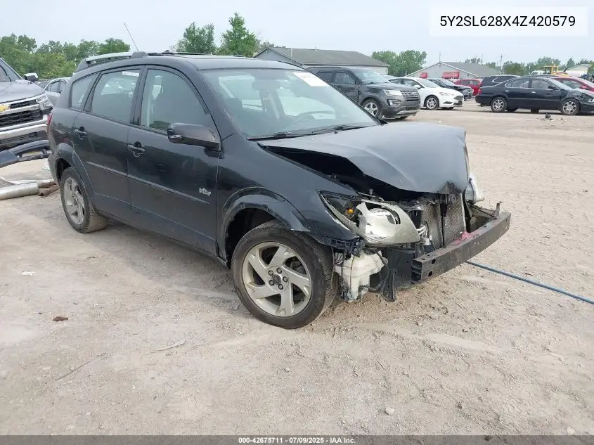 2004 Pontiac Vibe VIN: 5Y2SL628X4Z420579 Lot: 42675711