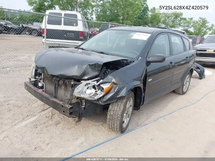 2004 Pontiac Vibe VIN: 5Y2SL628X4Z420579 Lot: 42675711