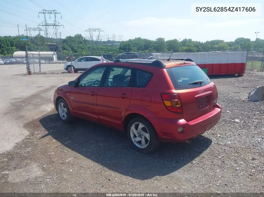 2004 Pontiac Vibe VIN: 5Y2SL62854Z417606 Lot: 42682539