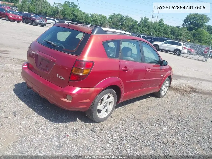 2004 Pontiac Vibe VIN: 5Y2SL62854Z417606 Lot: 42682539