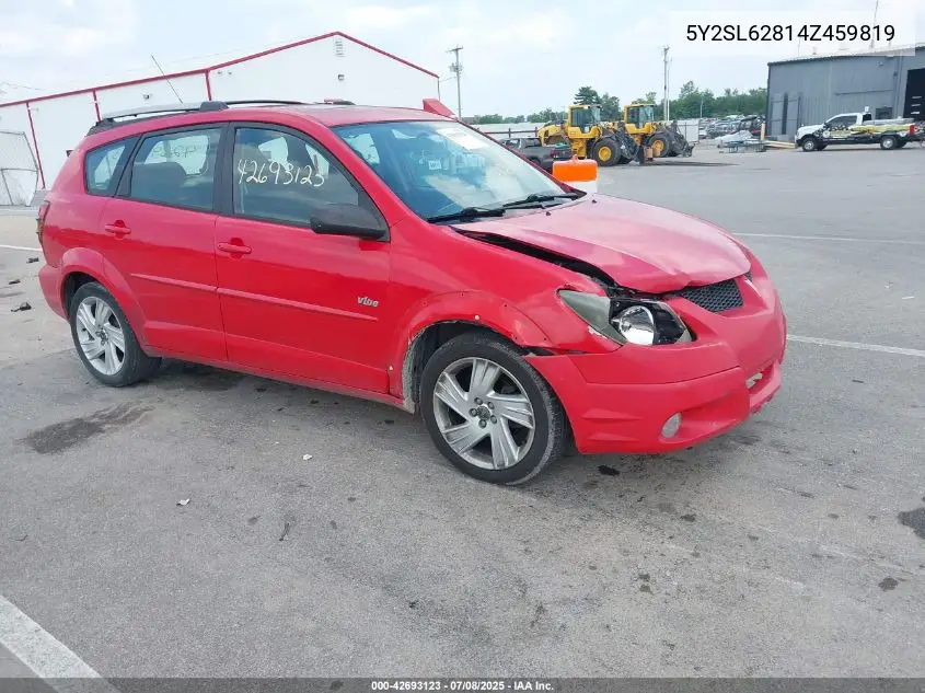 2004 Pontiac Vibe VIN: 5Y2SL62814Z459819 Lot: 42693123