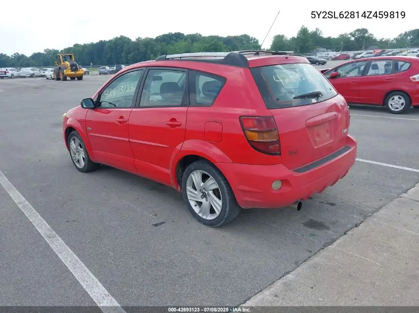 2004 Pontiac Vibe VIN: 5Y2SL62814Z459819 Lot: 42693123