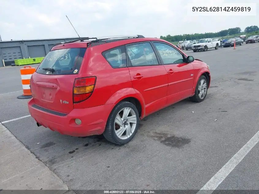 2004 Pontiac Vibe VIN: 5Y2SL62814Z459819 Lot: 42693123