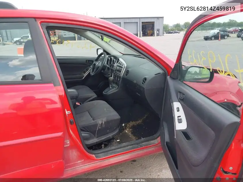 2004 Pontiac Vibe VIN: 5Y2SL62814Z459819 Lot: 42693123